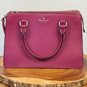 KATE SPADE New York Berry Pebbled Leather Satchel/Crossbody with Gold Hardware